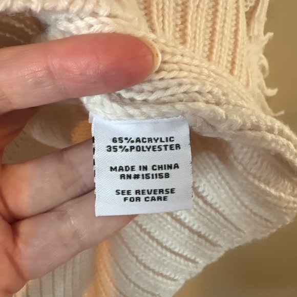 Anthropologie 525 America Cream Fringe Cardigan Sweater NWT - Picture 8 of 10